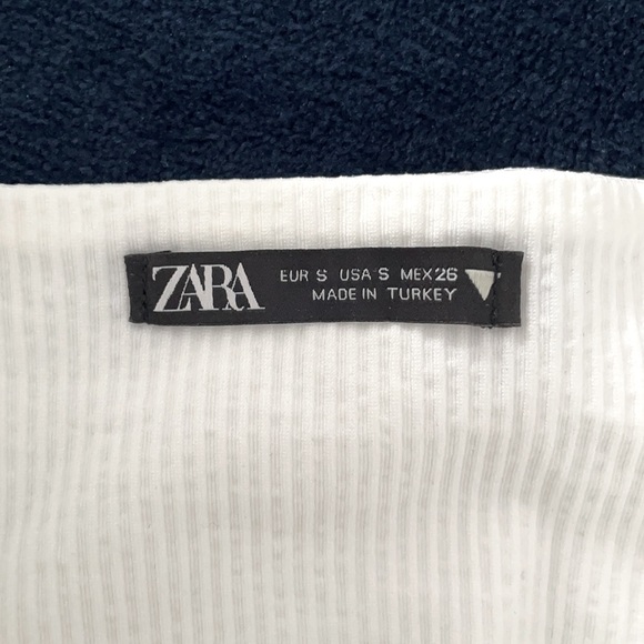 Zara flutter sleeve white crop top size small NWOT - Picture 5 of 5